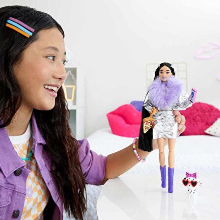 Barbie Extra Mor Tüylü Ceket HHN07 Lisanslı Ürün