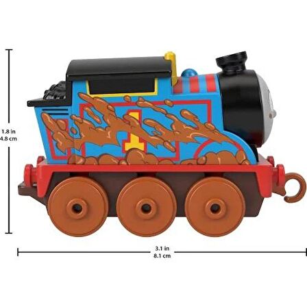 HFX89  Thomas ve Arkadaşları Küçük Tekli Trenler (Sür Bırak) Çamurlu Thomas HHN35