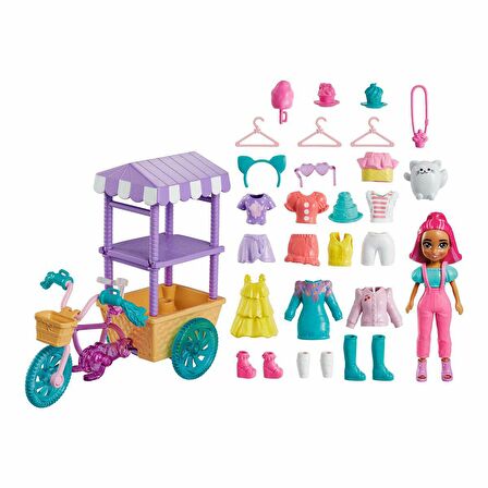 HHX76 Polly Pocket Bisiklet Dolusu Moda Oyun Seti