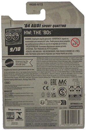Hot Wheels Tekli Koleksiyon Arabalar '84 Audi Sport Quattro HKG88