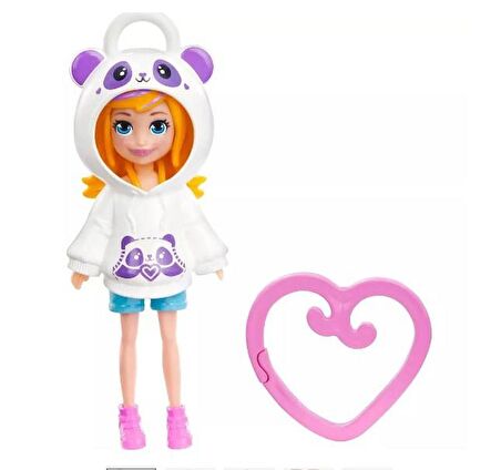 Polly Pocket Kapüşonlu Bebek -Panda HKV98 HKW00 Lisanslı Ürün