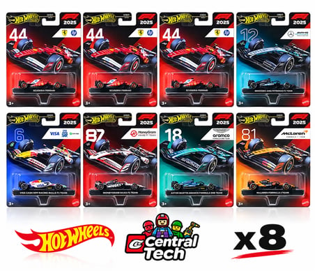 Hot Wheels F1 2025 Formula 1 Takımları 8'li Araç Seti Ferrari Mercedes McLaren Haas