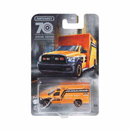 Matchbox 1/64 Ölçek Moving Parts 70. Yıl Özel Seri Special Edition Uzun Kart Araçlar HMV17 2019 Ram Ambulance