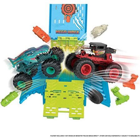 Hot Wheels Monster Trucks 1:24 Mega Wrex'in Çarpışma Kafesi HNC29 Lisanslı Ürün