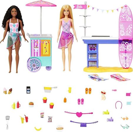 Barbie Brooklyn ve Malibu'nun Sahildeki Yiyecek Standı HNK99 