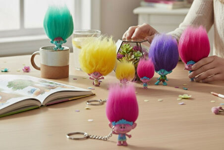 Mattel Trolls Band Together Sürpriz Figür - 1 adet çantaya takılabilen sürpriz troll figür