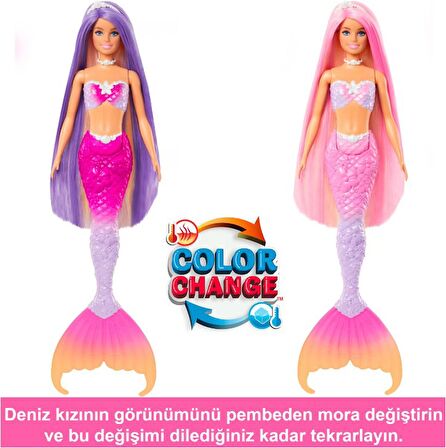 Barbie Renk Değiştiren Deniz Kızı ve Aksesuarları HRP97 Lisanslı Ürün