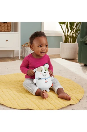 Fisher-Price Sevimli Köpekçik Uyku Arkadaşı, yenidoğanlar için pelüş bebek oyuncağı HTJ68