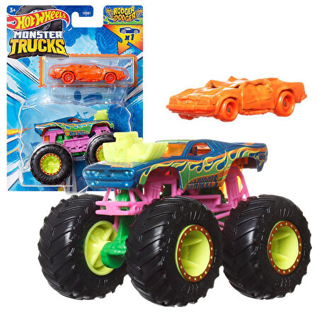 Hot Wheels Monster Trucks ve Araba Seti 1:64 Arabalar RODGER DODGER GRH81-HWN37