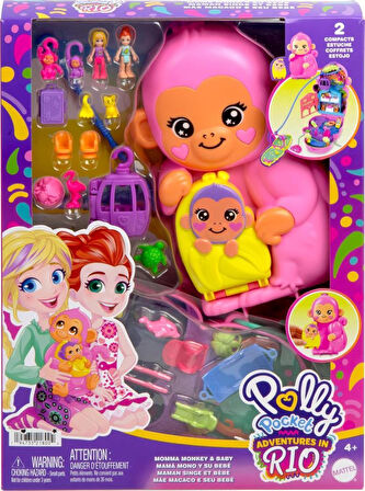 Polly Pocket Çanta Olabilen Micro Oyun Setleri ANNE MAYMUN HWP04 - GKJ63