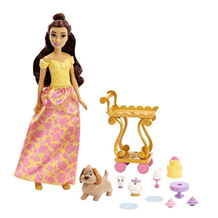 HYM34 Disney Prenses Belle ile Çay Saati Oyun Seti - Bebek dahil değildir.