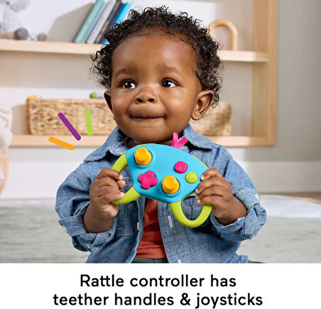 Fisher-Price yenidoğan oyuncakları, 3 ay ve üzeri bebekler için Minik Oyuncu hediye seti, çıngıraklı dişlik ve hışırtılı oyuncak, HYR57