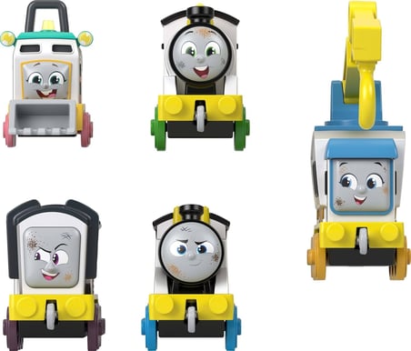 THOMAS 5'li Dökme Metal Mini Tren Seti - Dayanıklı Metal Sürat Treni ve Vagon Figürleri Oyuncak Seti