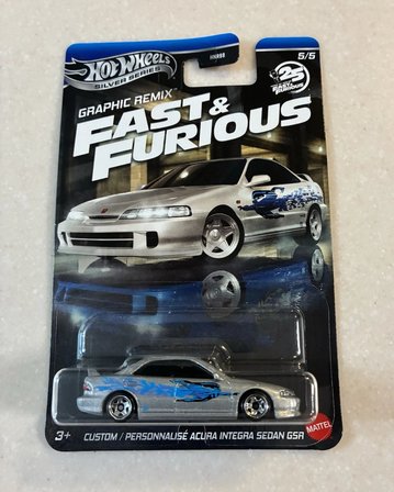 Hot Wheels Fast & Furious Custom Acura Integra Sedan GSR – 1:64 Metal Diecast Araba