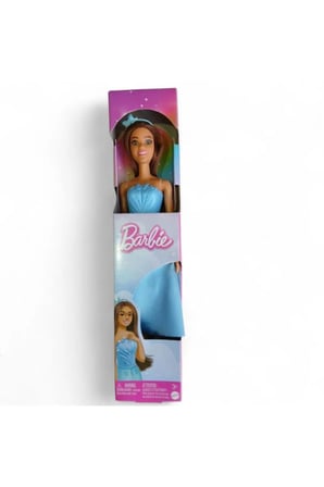 Barbie Bebek Prenses Taçlı Model Bebek Mavi Elbiseli