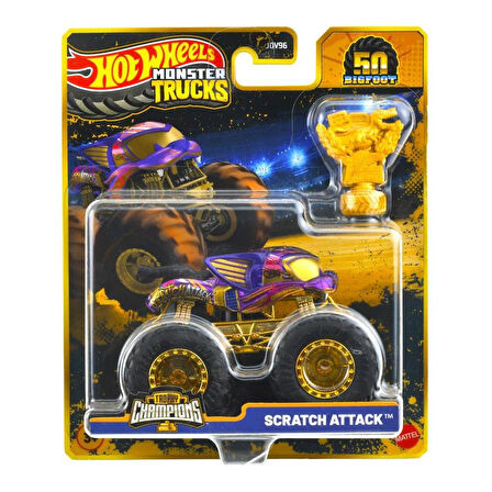 Hot Wheels JDV96 Monstr Trucks BIG FOOT TROPHY ŞAMPİYONLARI TEKLİ ARABA - Scratch Attack JDW04