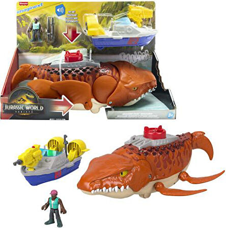 Fisher-Price Imaginext Jurassic World Rebirth Aquachomp Chase Mosasaurus JFR23