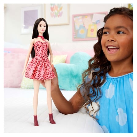 Barbie Büyüleyici Parti Bebekleri Pembe Leopar Elbise FBR37-JJN59