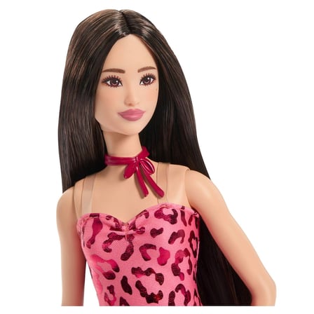 Barbie Büyüleyici Parti Bebekleri Pembe Leopar Elbise FBR37-JJN59