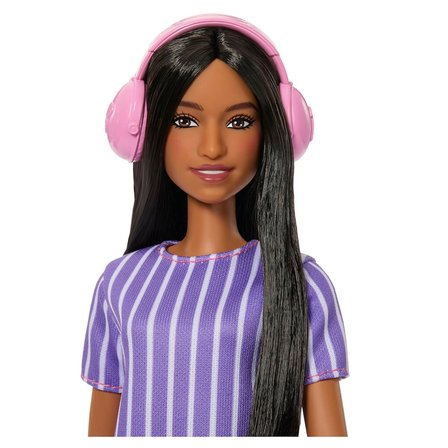 Barbie Büyüleyici Parti Bebekleri Mor Çizgili Elbise FBR37-JJN58