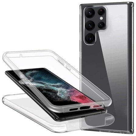 Gpack Samsung Galaxy S24 Ultra uyumlu Kılıf Ön Arka Şeffaf Silikon Koruma
