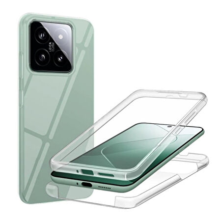 Gpack Xiaomi Mi 14 uyumlu Kılıf Ön Arka Şeffaf Silikon Koruma
