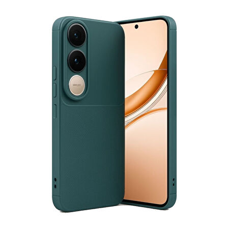 Gpack Vivo V50 Lite uyumlu Kılıf Negro Karbon Görünümlü Silikon