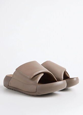 Kahve Kadın Deri  Terlik