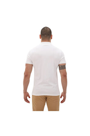 B0A2DJE1001-R Timberland Short Sleeve Stretch Polo Erkek T-Shirt Beyaz