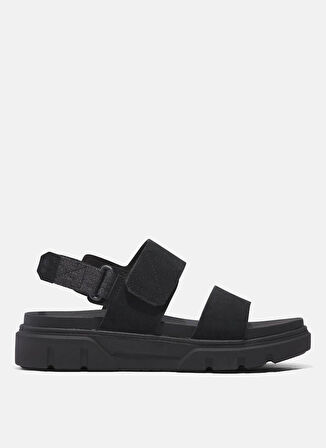TB0A61N4EK41-Greyfield Sandal BACKS Siyah Deri Kadın Sandalet