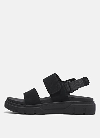 TB0A61N4EK41-Greyfield Sandal BACKS Siyah Deri Kadın Sandalet