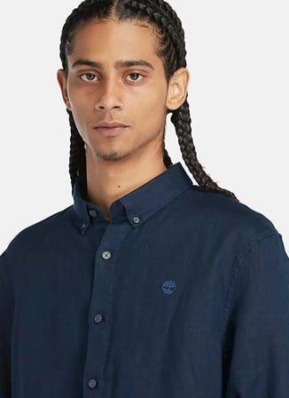 Timberland Lacivert Erkek Gömlek TB0A2DC34331-MILL BROOK Linen Shirt