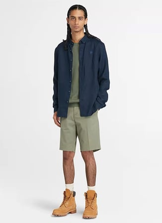 Timberland Lacivert Erkek Gömlek TB0A2DC34331-MILL BROOK Linen Shirt