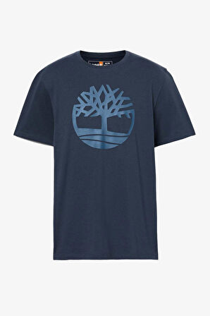 Timberland Tree Logo Short Sleeve Erkek Mavi T-Shirt TB0A2C2RZ021