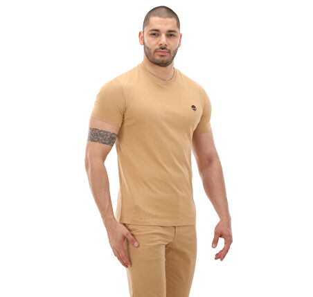 B0A2BPREH31-R Timberland Short Sleeve Tee Erkek T-Shirt Krem