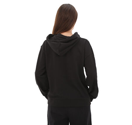 B0A5SX20011-R Timberland Stack Logo Loop Back Hoodıe Kadın Sweatshirt Siyah