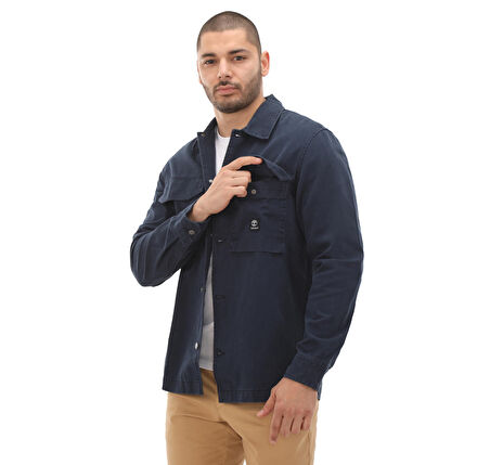 B0A5TQB4331-R Timberland Washed Heavy Twill Overshirt Erkek Ceket Lacivert