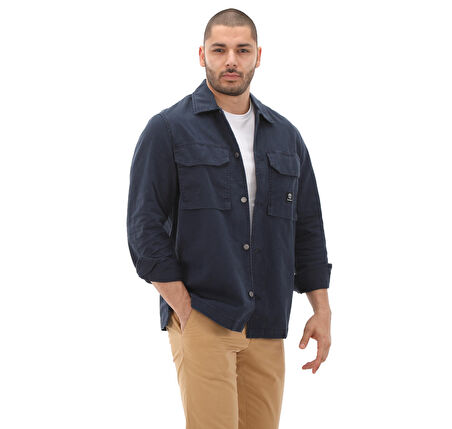 B0A5TQB4331-R Timberland Washed Heavy Twill Overshirt Erkek Ceket Lacivert