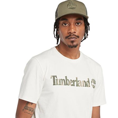 Timberland Camo Linear Logo Short Sleeve Tee Erkek T-Shirt TB0A5UNFCM91