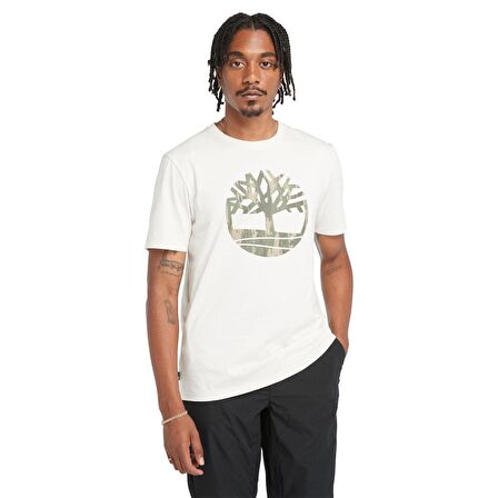 Timberland Camo Tree Logo Short Sleeve Tee Erkek T-Shirt