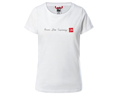 Kadın S/S NeverStopExploring Tişört Beyaz-XL