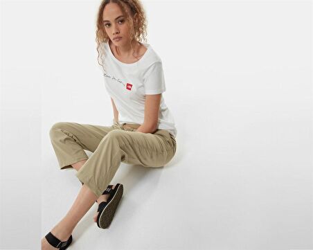 Kadın S/S NeverStopExploring Tişört Beyaz-XL
