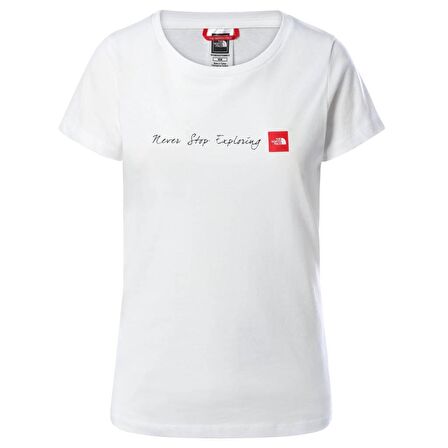 Kadın S/S NeverStopExploring Tişört Beyaz-S