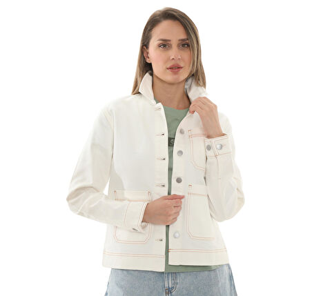 B0A5WRYCM91-R Timberland Kempshıre Chore Jacket Kadın Ceket Beyaz