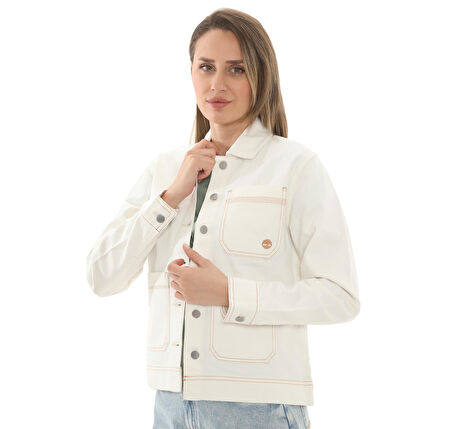 B0A5WRYCM91-R Timberland Kempshıre Chore Jacket Kadın Ceket Beyaz