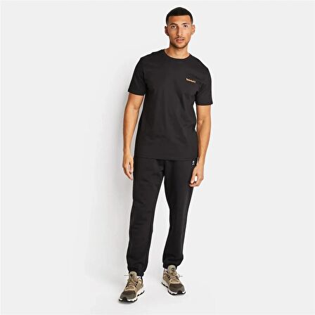 Timberland Small Linear Logo Print Tee Siyah Erkek T-Shirt