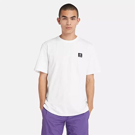 Timberland Short Sleeve Woven Badge Tee Beyaz Erkek T-Shirt