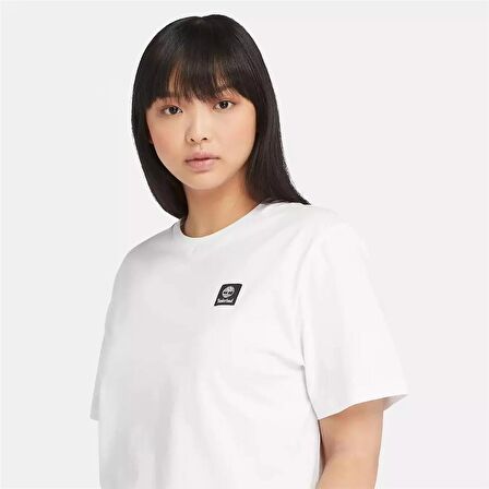 Timberland Short Sleeve Woven Badge Tee Beyaz Erkek T-Shirt