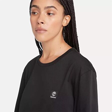 Timberland Short Sleeve Woven Badge Tee Siyah Erkek T-Shirt