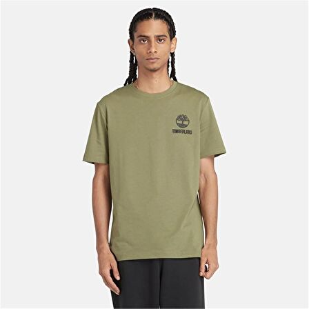 Timberland Short Sleeve Back Logo Graphic Tee Sphagnum Erkek T-Shirt